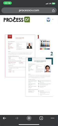 Capture d'écran Process CV 1